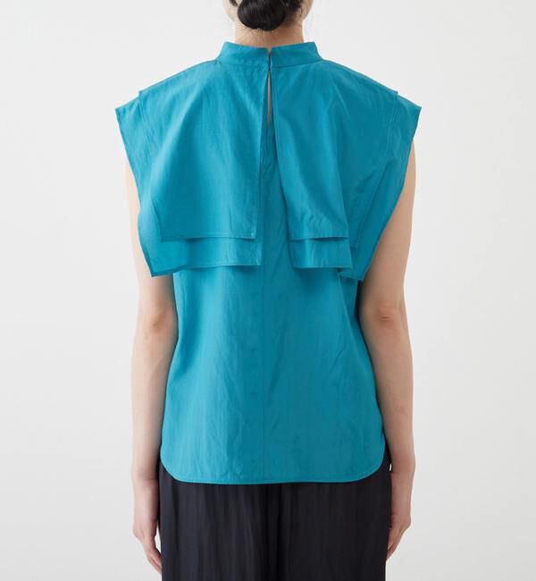 TIARA「ケープカラーノースリーブブラウス」|シャツ・ブラウス|