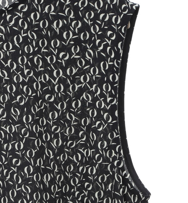 TIARA「モノトーンリーフプリントペプラムブラウス」|シャツ・ブラウス|