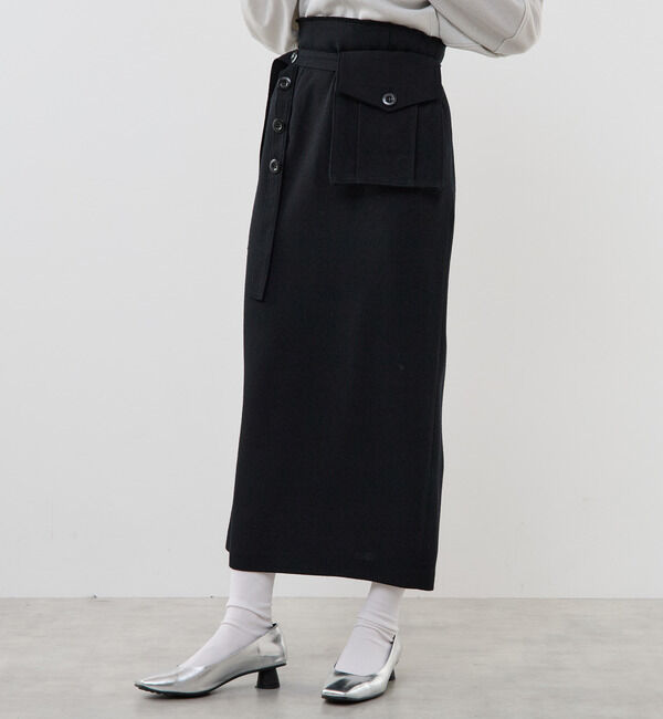 Soffitto「ツイード調ハイウエストタイトスカート」|スカート|ブラック