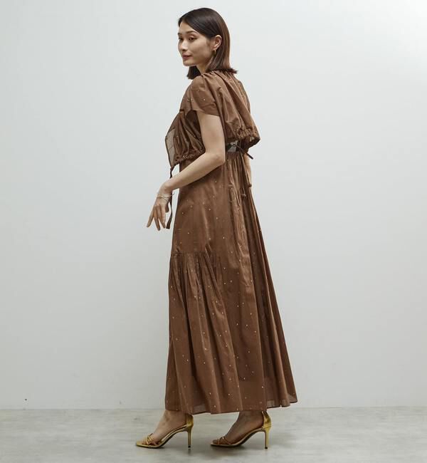 Soffitto「インド綿ドット刺繍ギャザーボレロブラウス」|カーディガン|