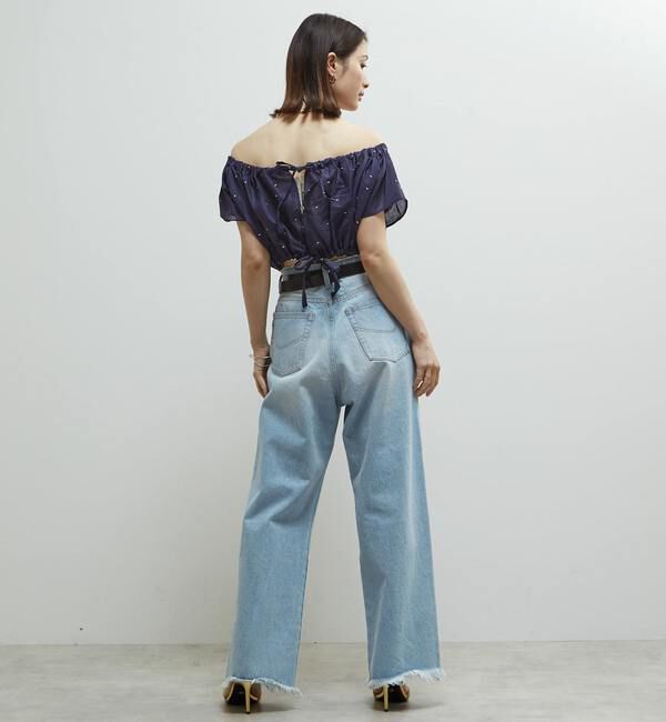 Soffitto「インド綿ドット刺繍ギャザーボレロブラウス」|カーディガン|