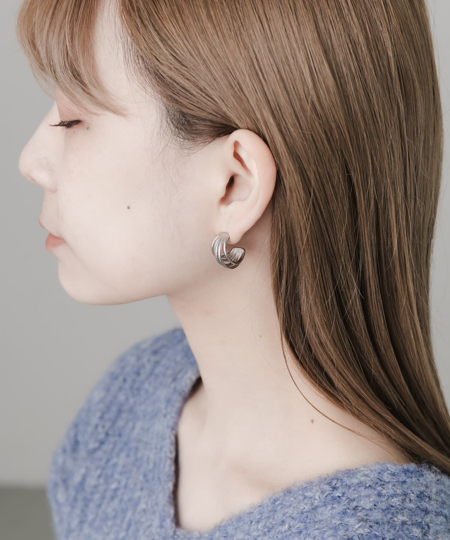 SMELLY「ステンレスメタルラインピアス」|ピアス|