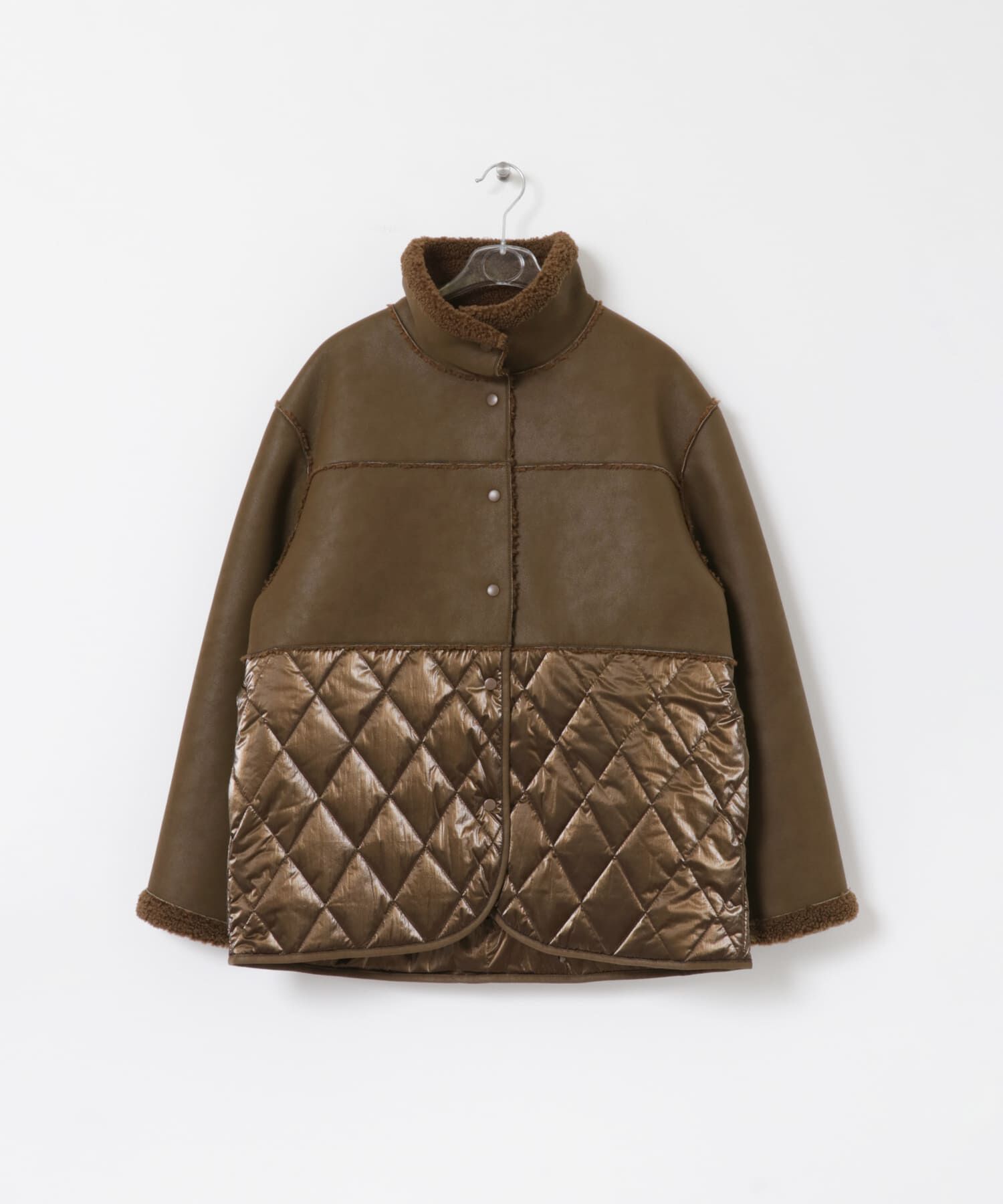 LAATO「boa quilt outer」|ノーカラーコート|