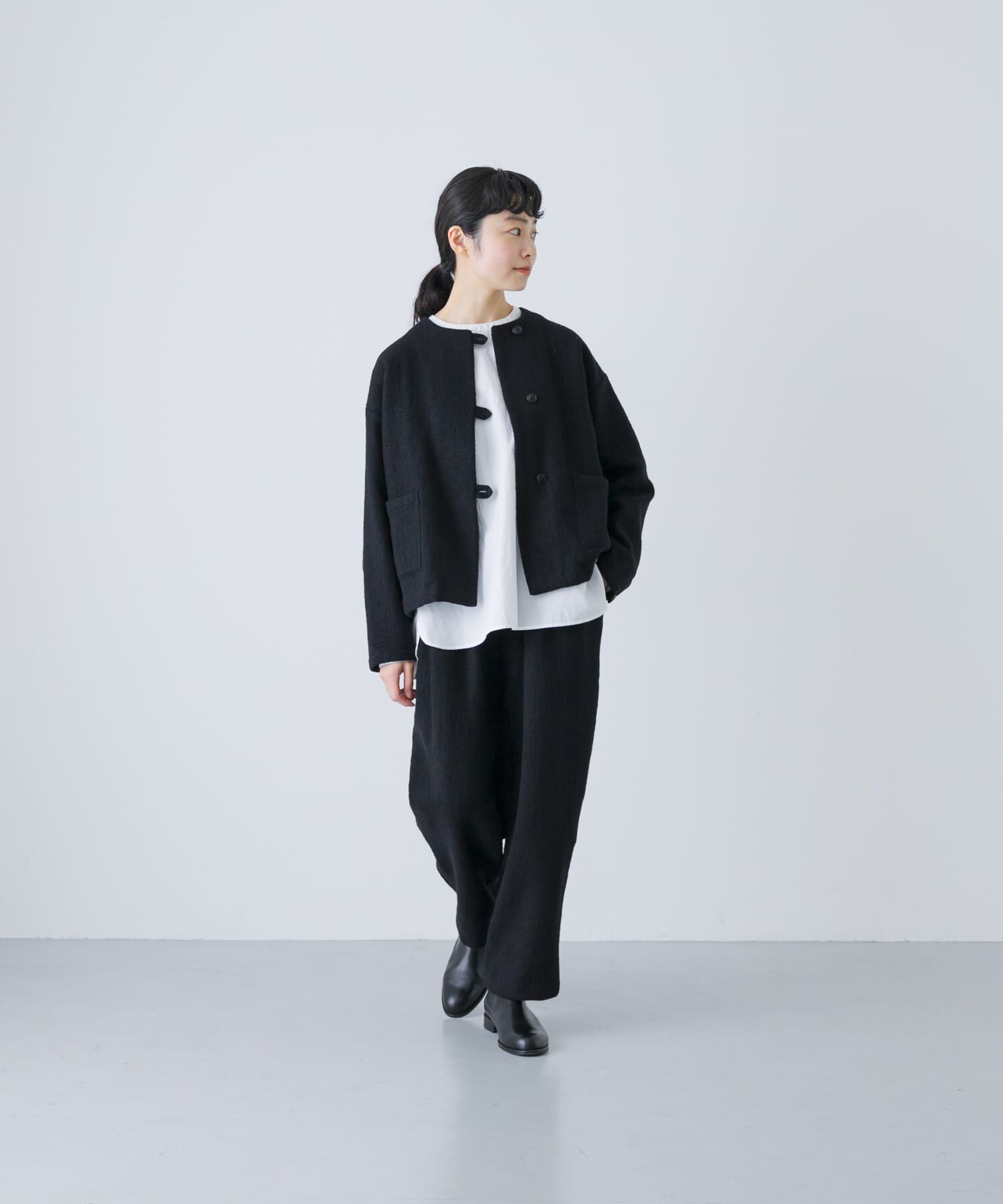 かぐれ　新品　今季　ウールテーパードパンツ　ブラック　 2025秋冬 ウールテーパードパンツ（かぐれ）｜ルミネのファッション通販