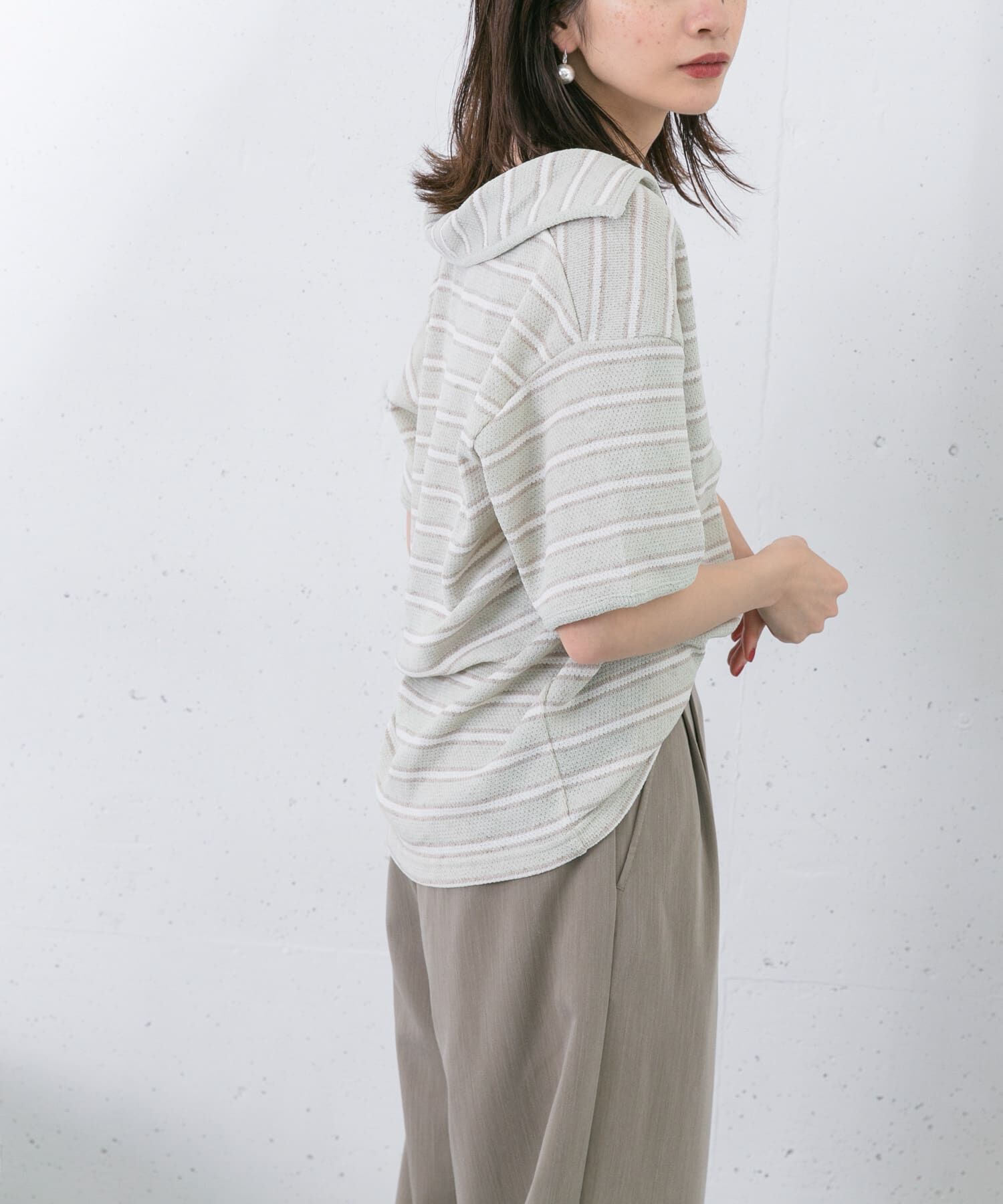  「Vネックボーダープルオーバー」|Tシャツ・カットソー|