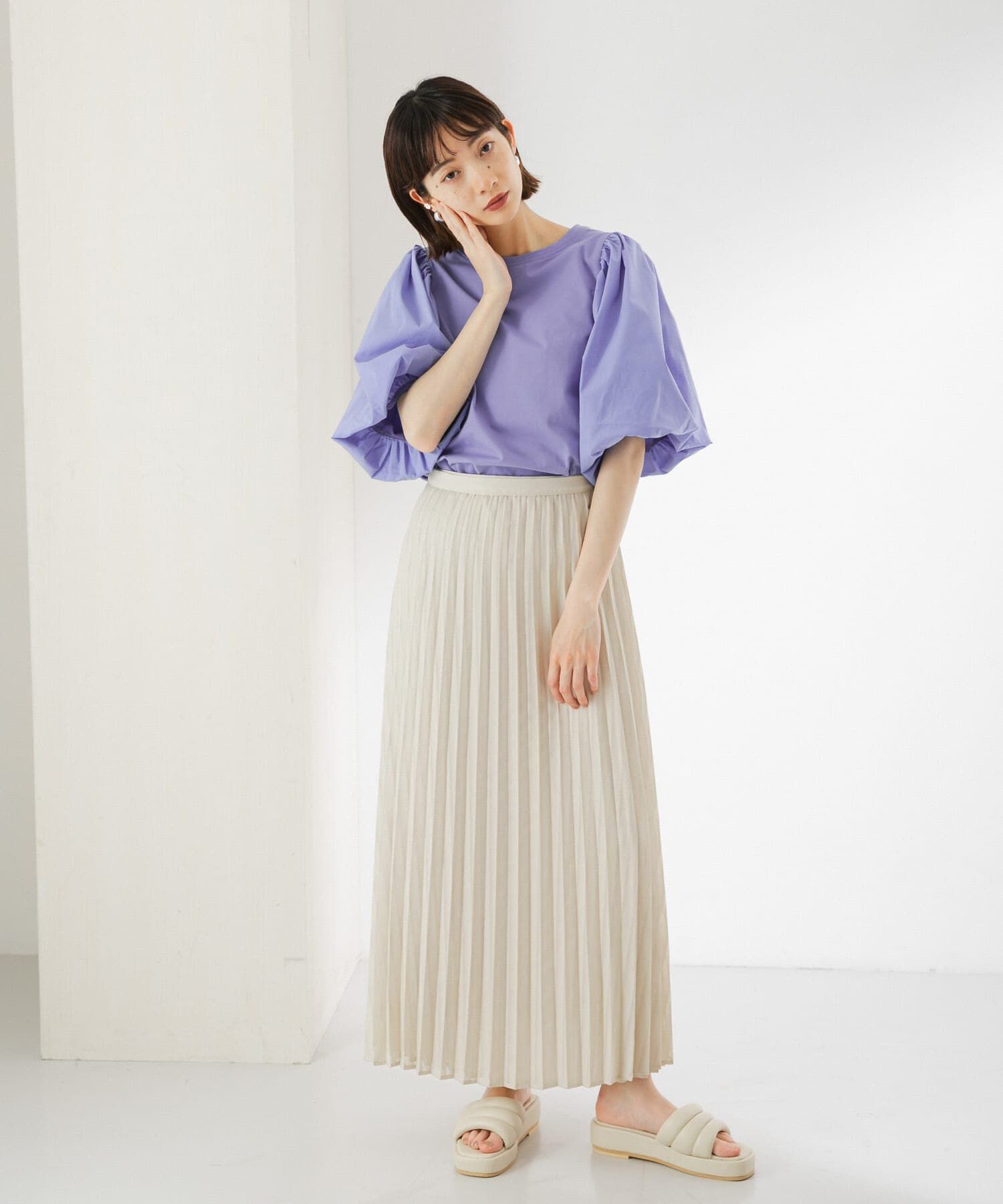  「シアーラッププリーツスカート」|スカート|