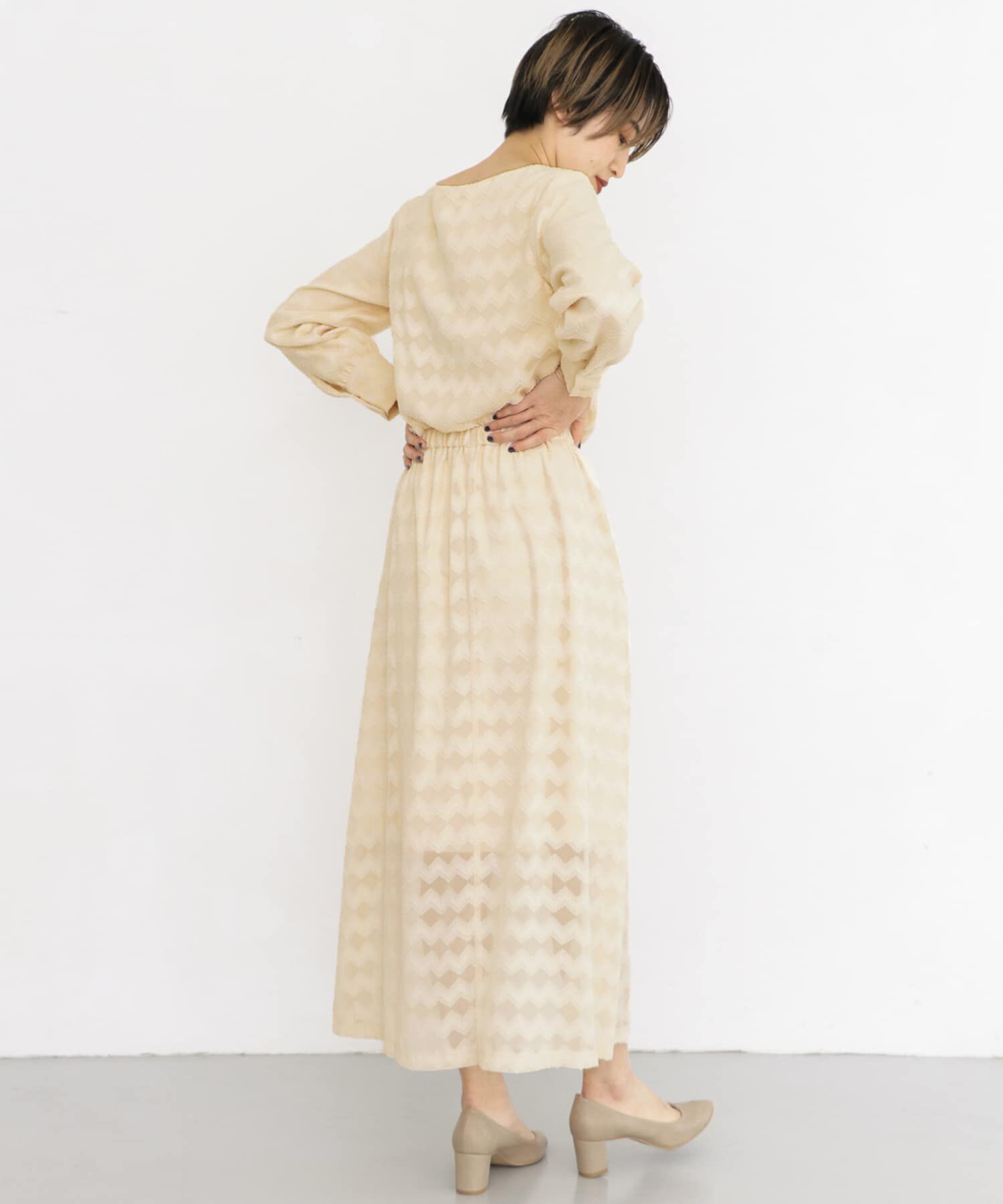  「KBF+　ジャガードフレアマキシスカート」|スカート|