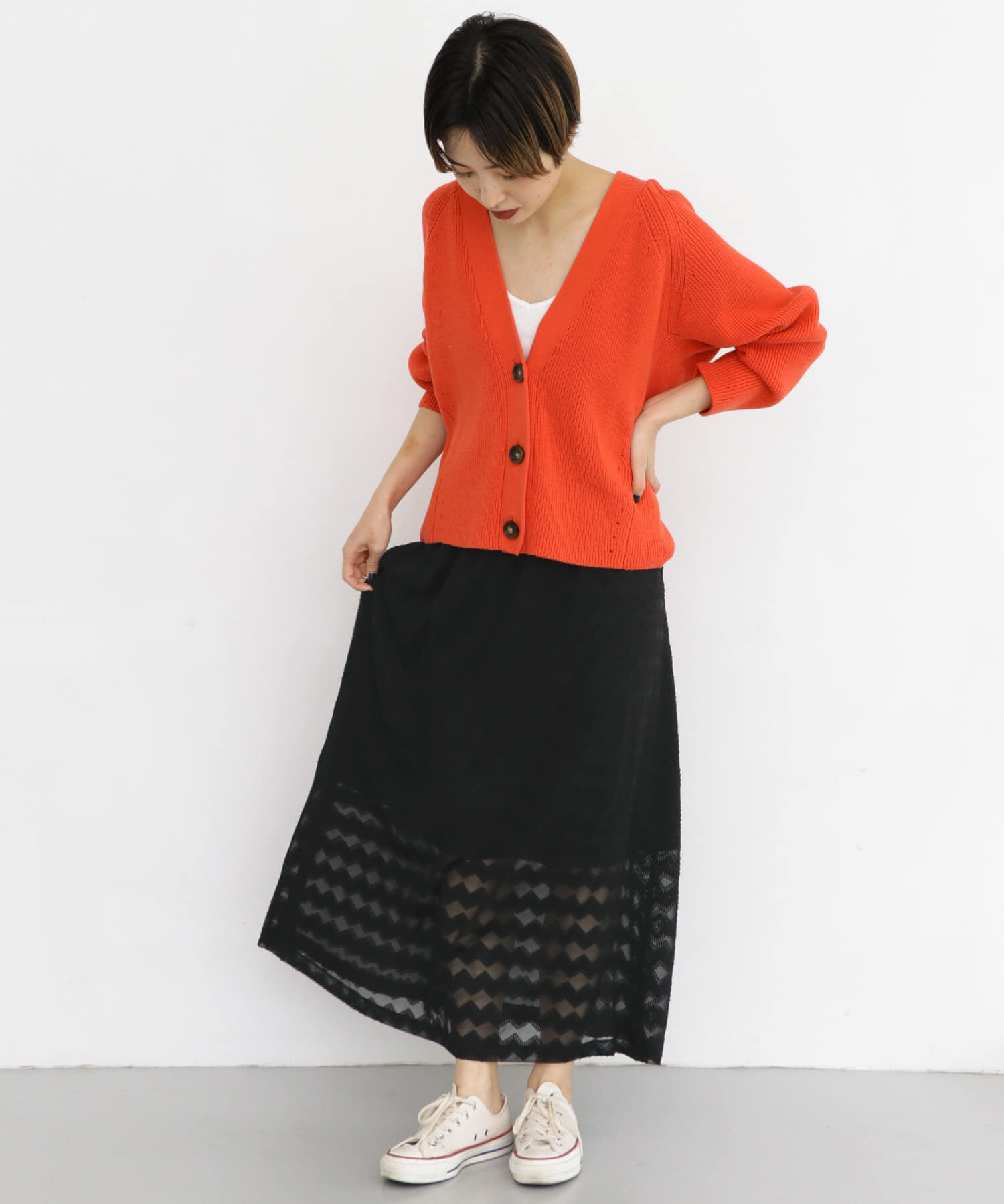  「KBF+　ジャガードフレアマキシスカート」|スカート|