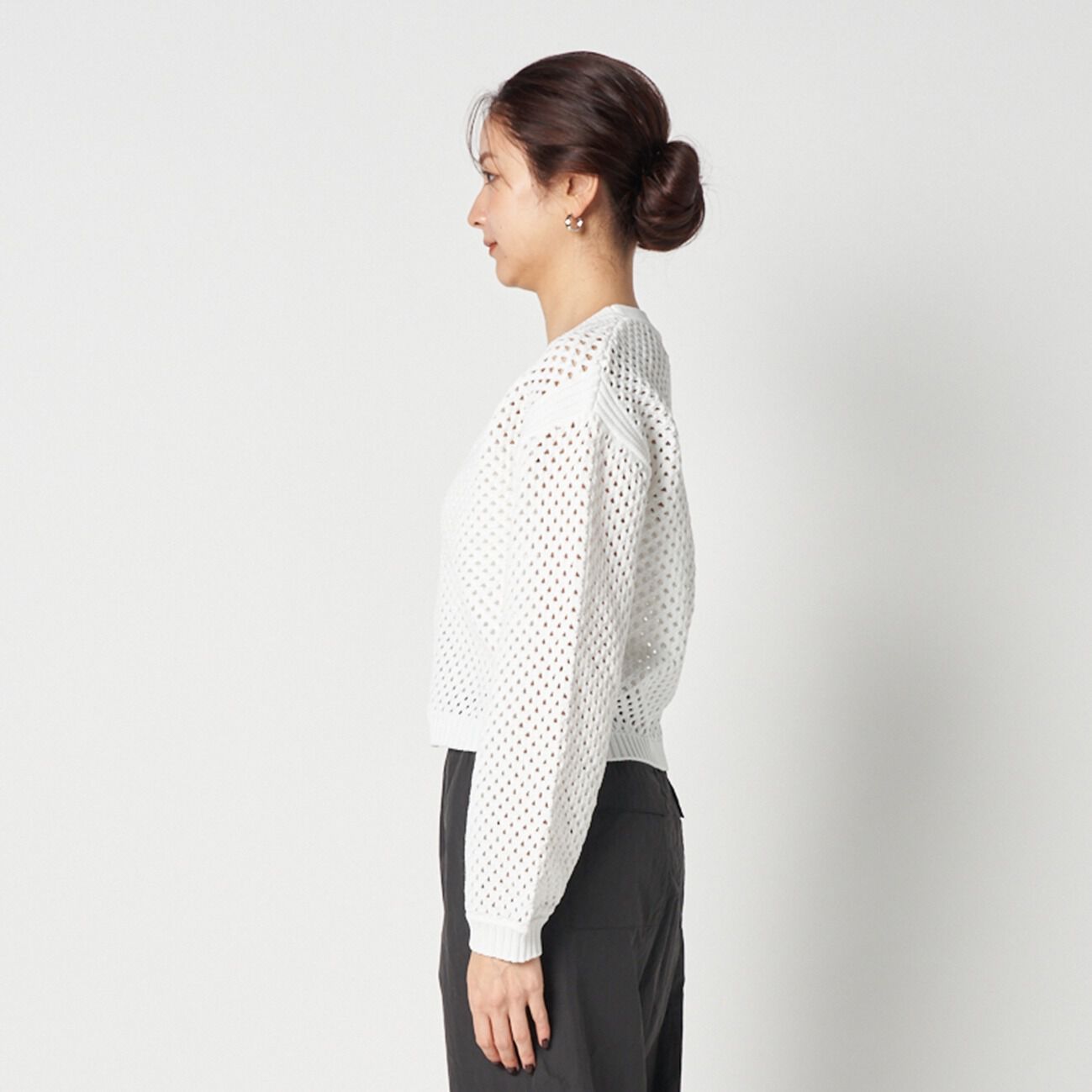 HELIOPOLE「HELIOPOLE EYELET KNIT V NECK CARDIGAN」|ニット・セーター|