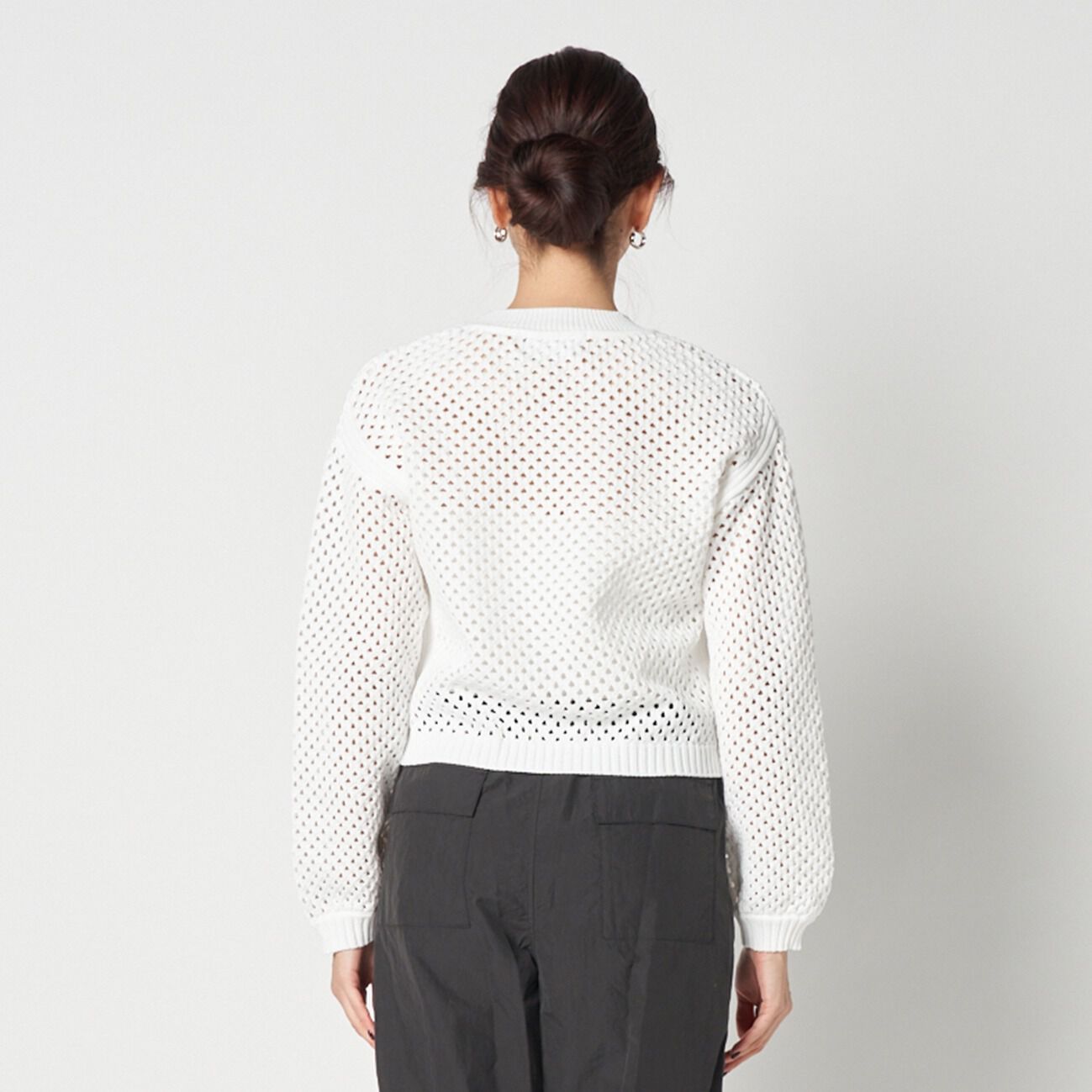 HELIOPOLE「HELIOPOLE EYELET KNIT V NECK CARDIGAN」|ニット・セーター|