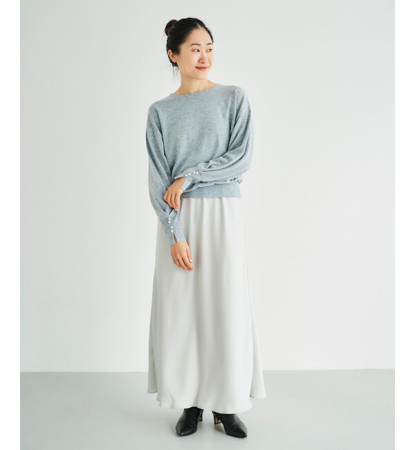 le.coeur blanc「パールスリーブニットプルオーバー」|ニット・セーター|