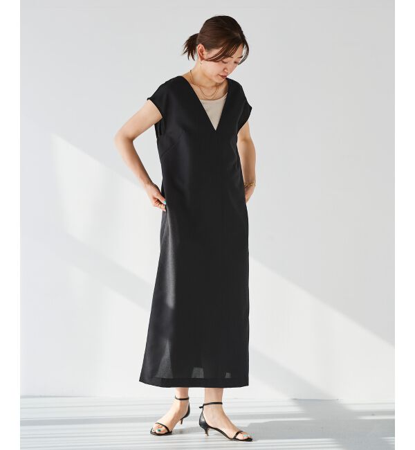 le.coeur blanc「バックベルトVネックワンピース」|ワンピース|