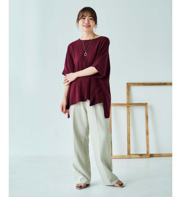 le.coeur blanc「《手洗い可能》ギマコットンワイドシルエットプルオーバー」|ニット・セーター|