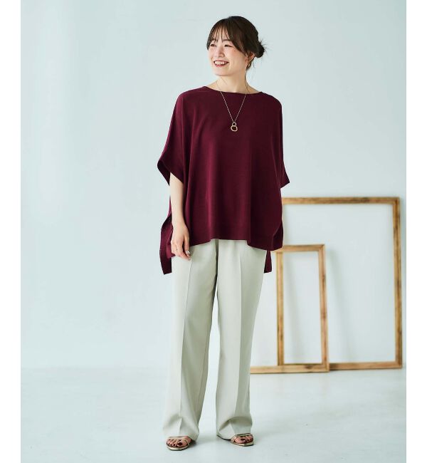 le.coeur blanc「《手洗い可能》ギマコットンワイドシルエットプルオーバー」|ニット・セーター|