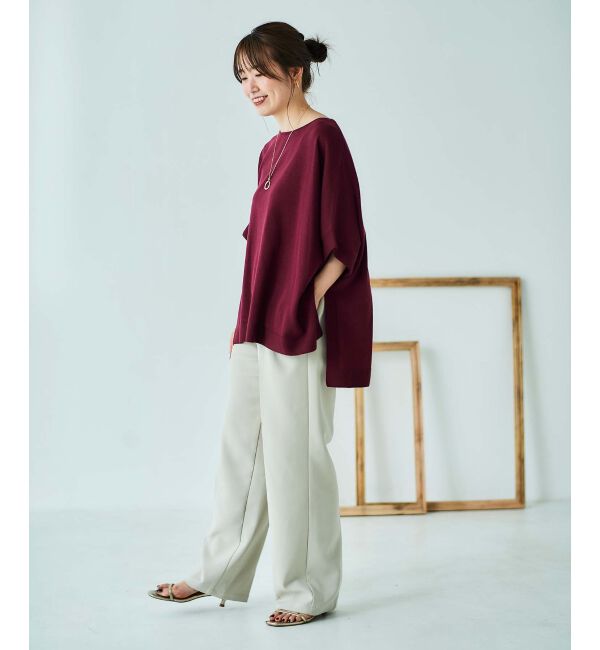 le.coeur blanc「《手洗い可能》ギマコットンワイドシルエットプルオーバー」|ニット・セーター|