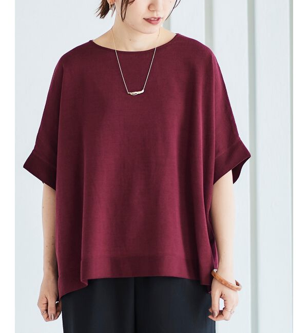 le.coeur blanc「《手洗い可能》ギマコットンワイドシルエットプルオーバー」|ニット・セーター|