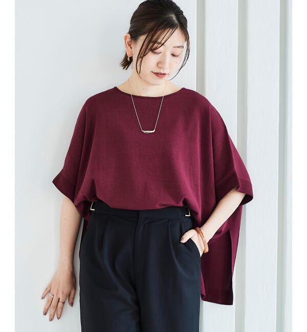 le.coeur blanc「《手洗い可能》ギマコットンワイドシルエットプルオーバー」|ニット・セーター|