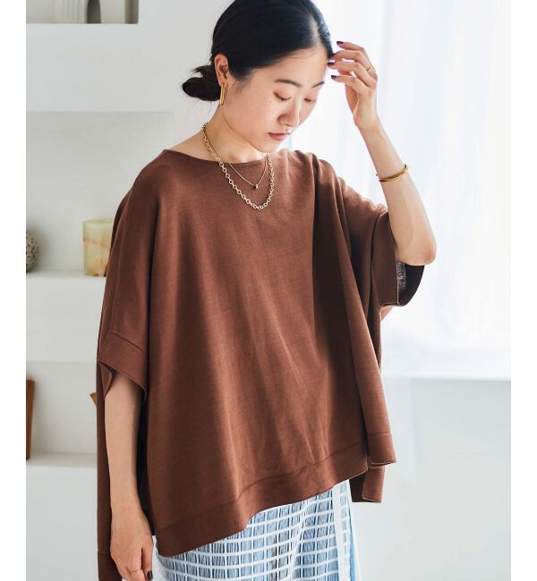 le.coeur blanc「《手洗い可能》ギマコットンワイドシルエットプルオーバー」|ニット・セーター|