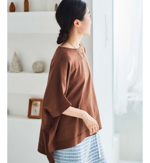 le.coeur blanc「《手洗い可能》ギマコットンワイドシルエットプルオーバー」|ニット・セーター|