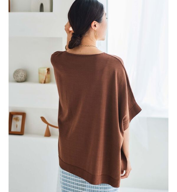 le.coeur blanc「《手洗い可能》ギマコットンワイドシルエットプルオーバー」|ニット・セーター|