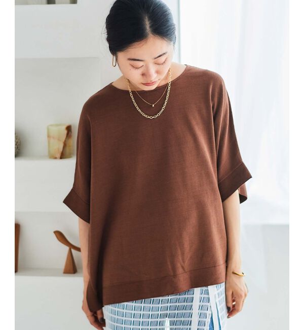 le.coeur blanc「《手洗い可能》ギマコットンワイドシルエットプルオーバー」|ニット・セーター|