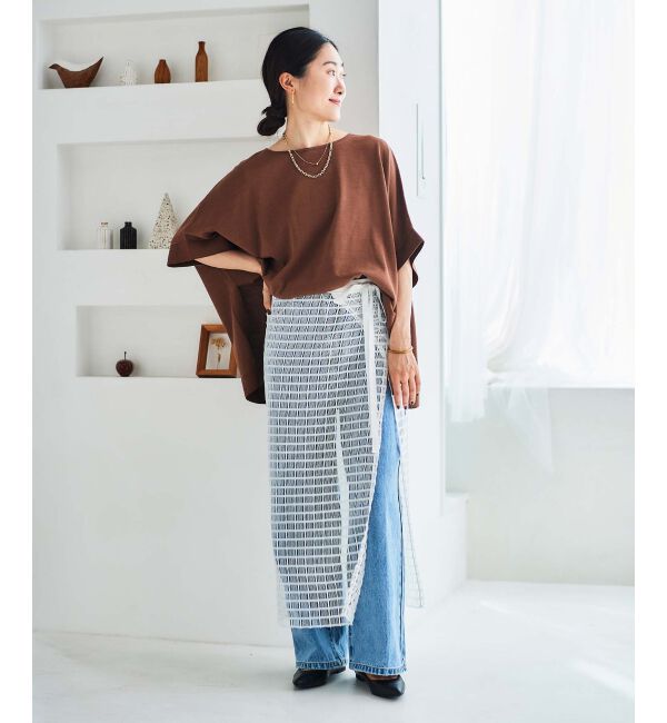 le.coeur blanc「《手洗い可能》ギマコットンワイドシルエットプルオーバー」|ニット・セーター|