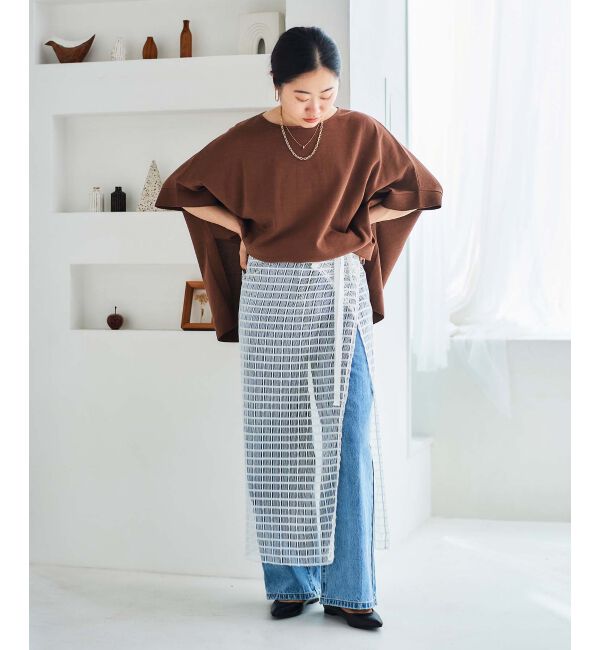 le.coeur blanc「《手洗い可能》ギマコットンワイドシルエットプルオーバー」|ニット・セーター|