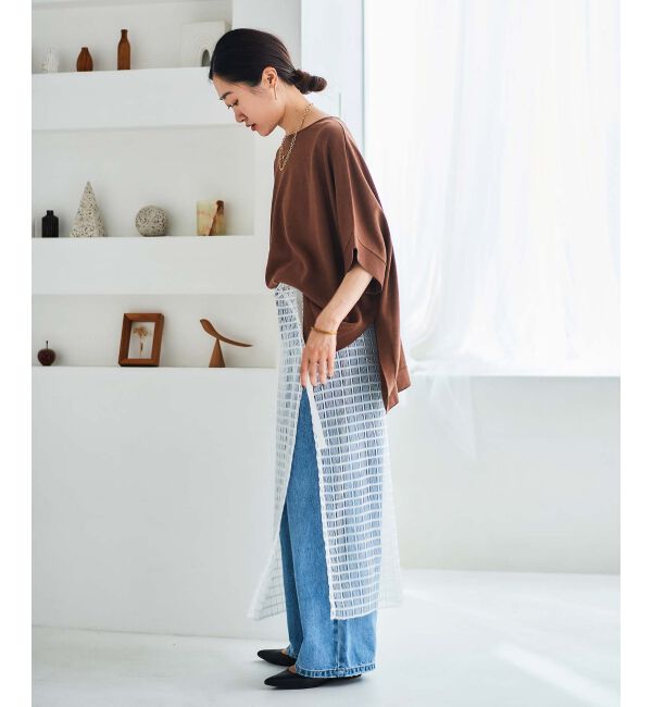 le.coeur blanc「《手洗い可能》ギマコットンワイドシルエットプルオーバー」|ニット・セーター|