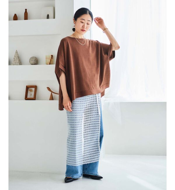 le.coeur blanc「《手洗い可能》ギマコットンワイドシルエットプルオーバー」|ニット・セーター|