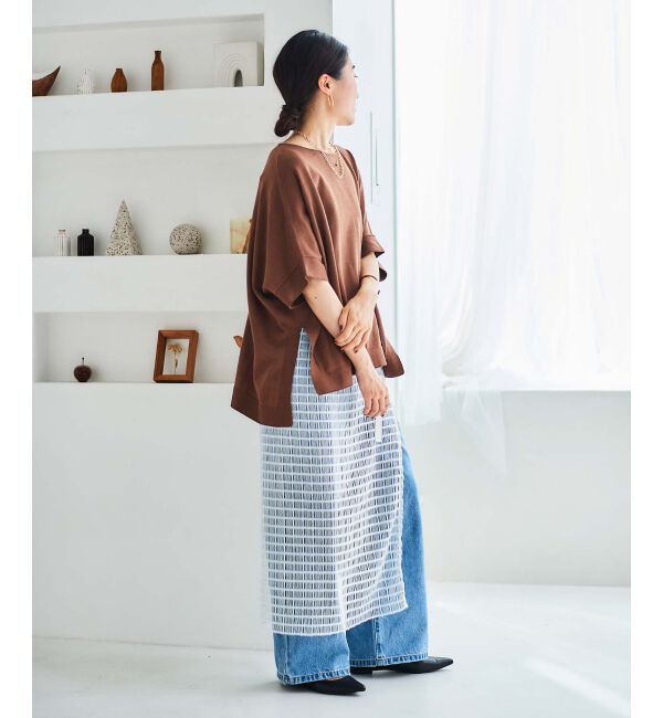 le.coeur blanc「《手洗い可能》ギマコットンワイドシルエットプルオーバー」|ニット・セーター|