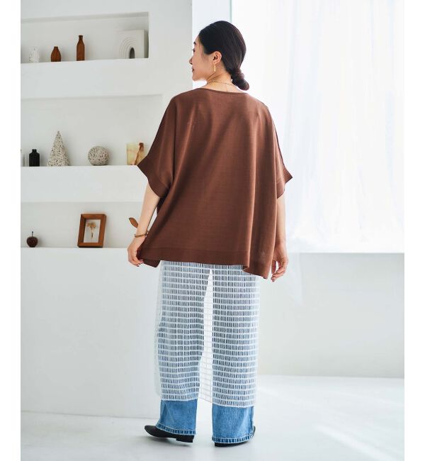 le.coeur blanc「《手洗い可能》ギマコットンワイドシルエットプルオーバー」|ニット・セーター|