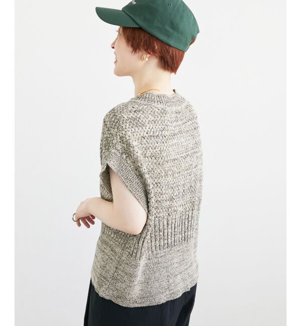  「《手洗い可能》柄編みミックスデザインニットベスト」|ベスト・ジレ|