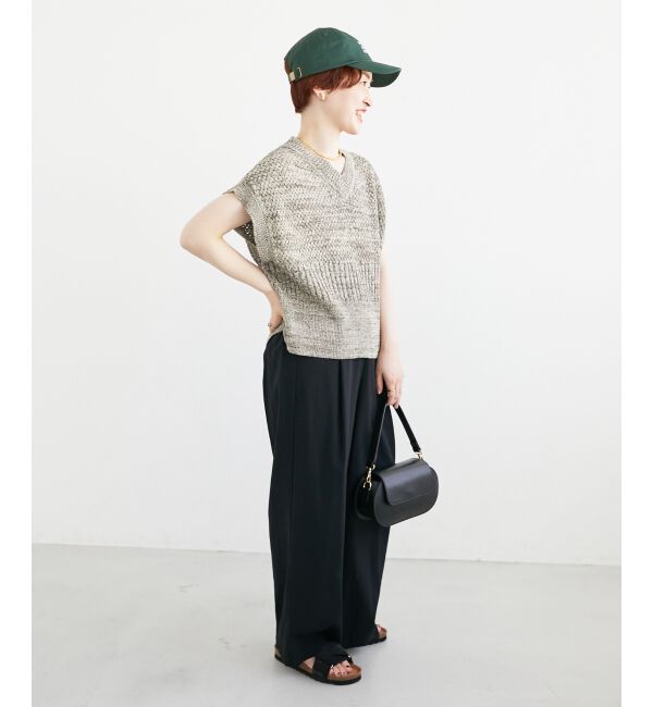  「《手洗い可能》柄編みミックスデザインニットベスト」|ベスト・ジレ|