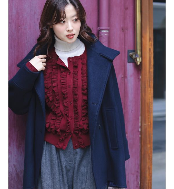  「フロントフリルニットカーデ」|カーディガン|