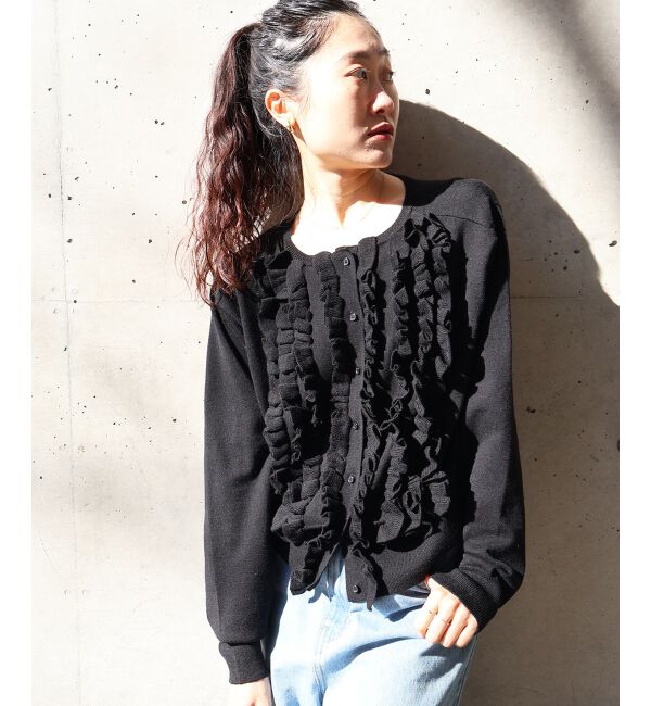  「フロントフリルニットカーデ」|カーディガン|