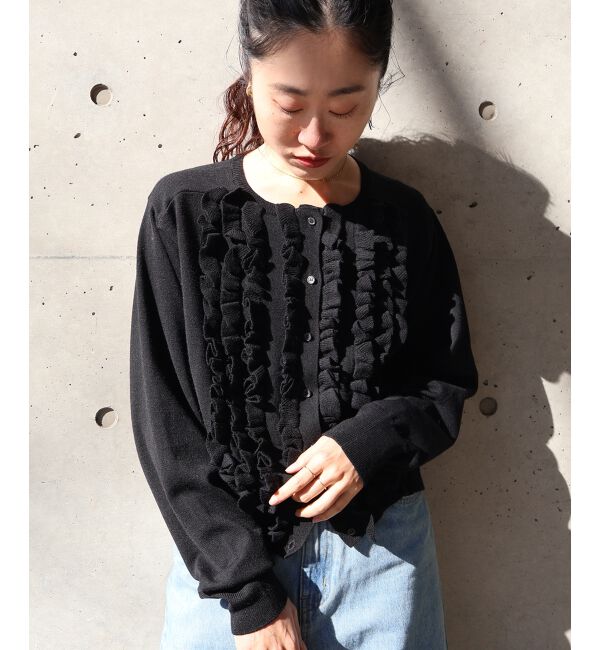  「フロントフリルニットカーデ」|カーディガン|