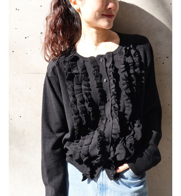  「フロントフリルニットカーデ」|カーディガン|