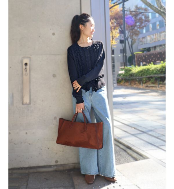  「フロントフリルニットカーデ」|カーディガン|