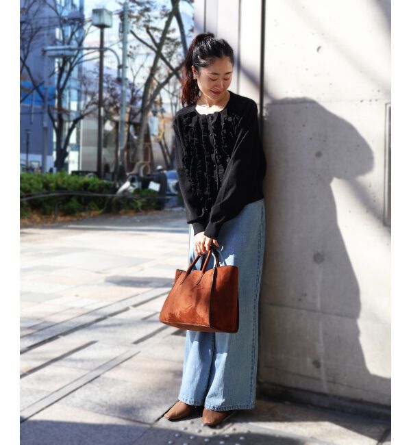  「フロントフリルニットカーデ」|カーディガン|