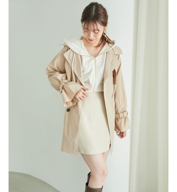 MAJESTICLEGON「ビット付ミディトレンチコート」|トレンチコート|