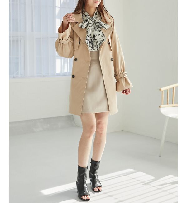 MAJESTICLEGON「ビット付ミディトレンチコート」|トレンチコート|