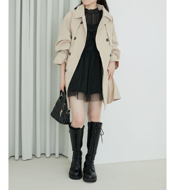 MAJESTICLEGON「ビット付ミディトレンチコート」|トレンチコート|