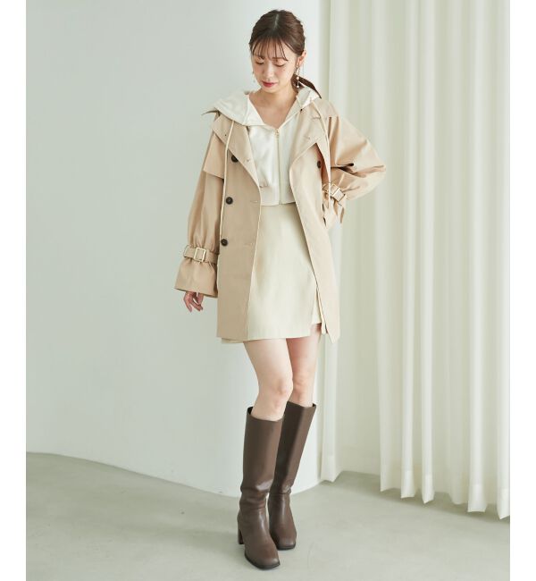 MAJESTICLEGON「ビット付ミディトレンチコート」|トレンチコート|