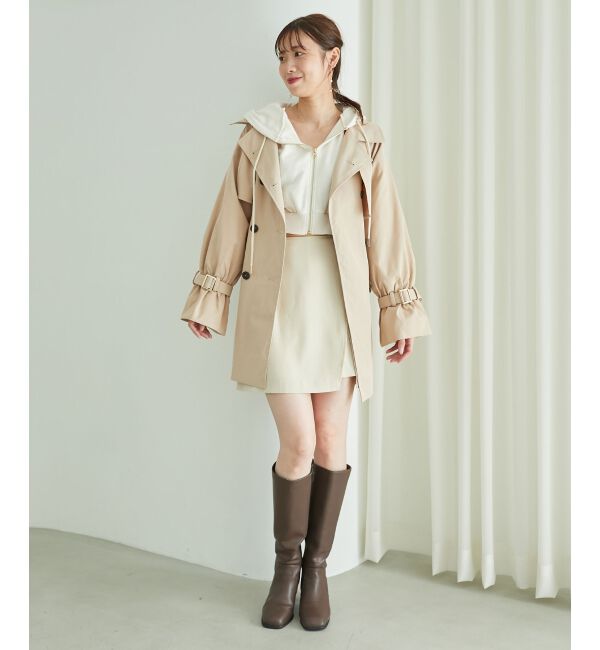 MAJESTICLEGON「ビット付ミディトレンチコート」|トレンチコート|