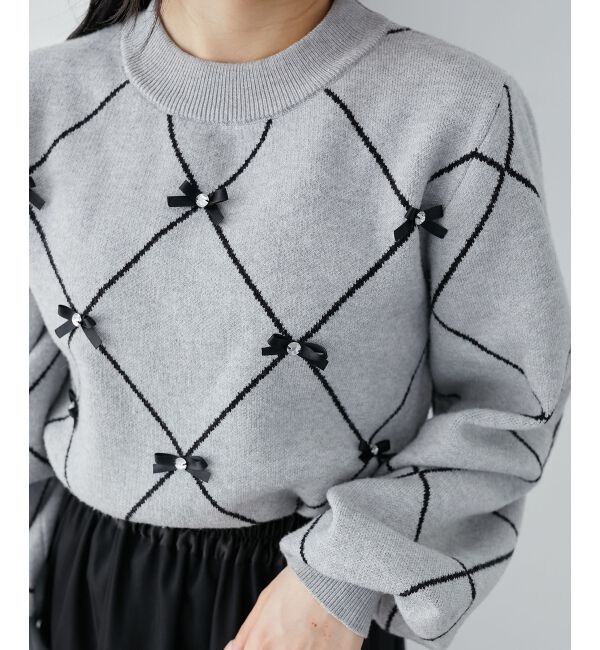 MAJESTICLEGON「プチリボンビジューニット」|ニット・セーター|