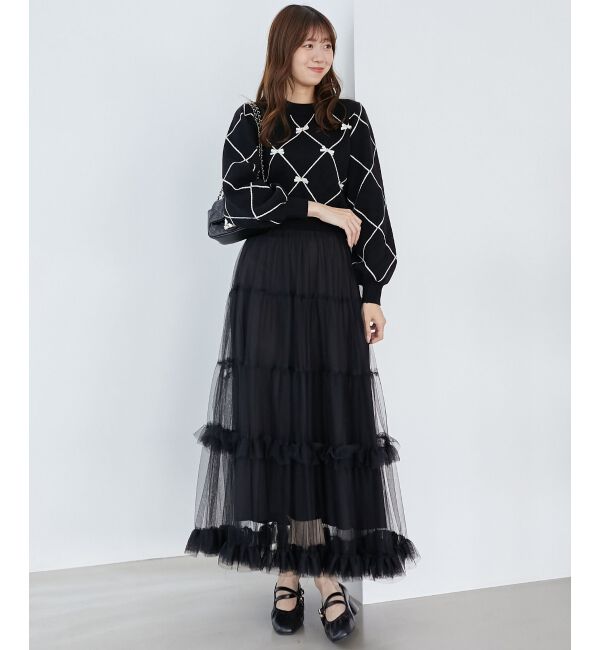 MAJESTICLEGON「プチリボンビジューニット」|ニット・セーター|