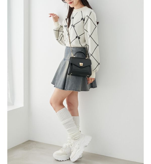 MAJESTICLEGON「プチリボンビジューニット」|ニット・セーター|