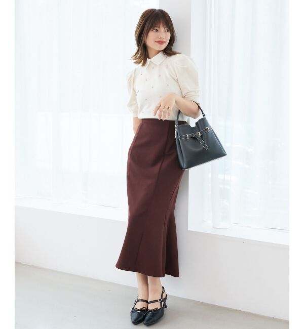  「2way襟付きビジューニット」|ニット・セーター|