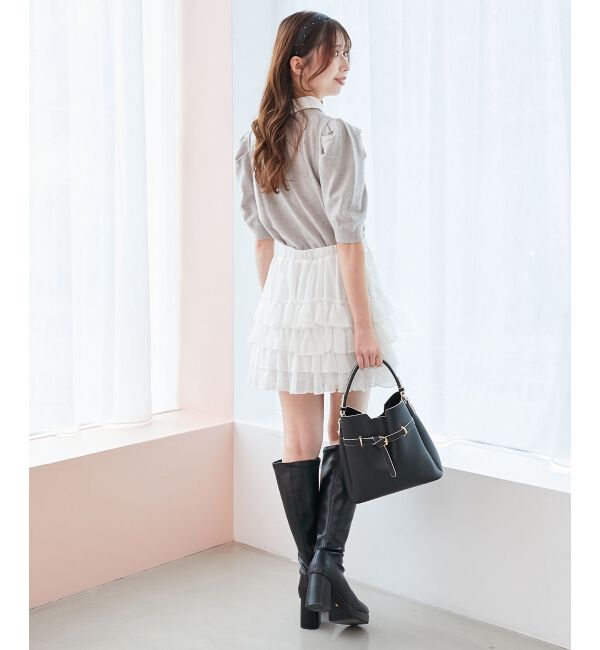  「2way襟付きビジューニット」|ニット・セーター|