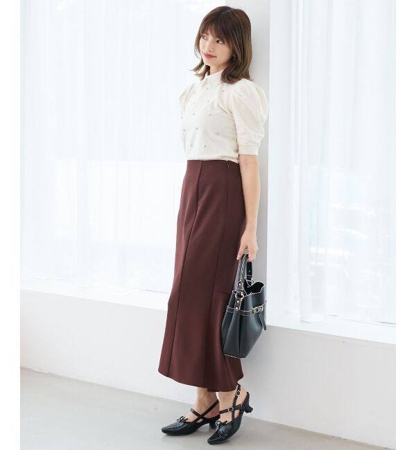  「2way襟付きビジューニット」|ニット・セーター|